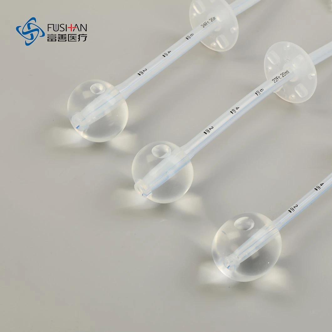 Fushan Medical Consumables Hospital Used Silicone Gastrostomy Tube for Peg Feeding Tube CE ISO13485 China Manufacturer (12/14/16/18/20/22/24FR)