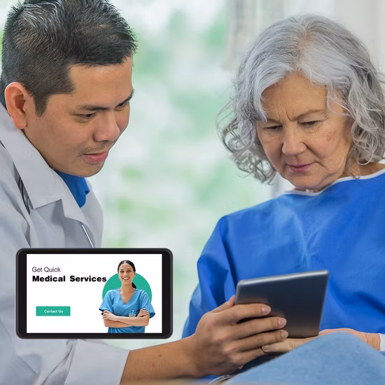 Wandmontiertes medizinisches Gesundheitswesen-Krankenhaus-Tablet zur Überwachung von Patienten, Schwesternruf-Tablet, kapazitive Videoanrufe